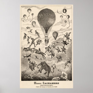 Early BALLOON Maker Henri Lachambre Advertising Poster