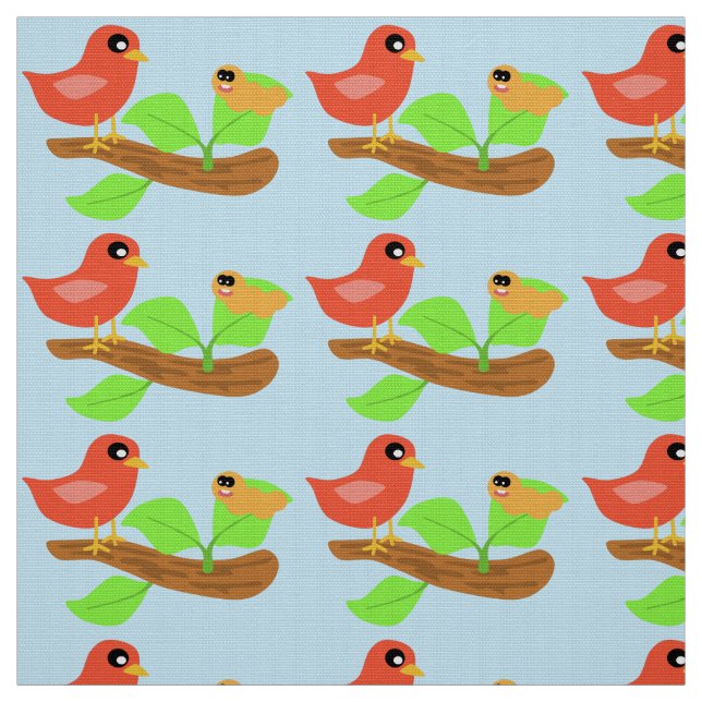 Early Bird And Worm Fabric (Swatch)