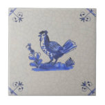 Early Blue Delft Handpainted Hen Antique Repro  Tile<br><div class="desc">This charming hen tile is reproduced from one of a set we have of antique Dutch Delft tiles dating to the 1600s. It can be used as a wall or backsplash tile, fireplace surround, coasters, keepsake boxes, and a host of other decorative and gift items. Tiles are available in 4.5...</div>