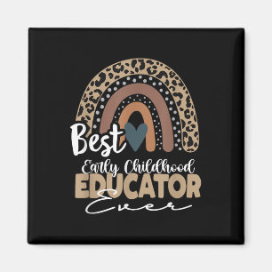 Early Childhood Educator, Boho Rainbow Teacher App Magnet