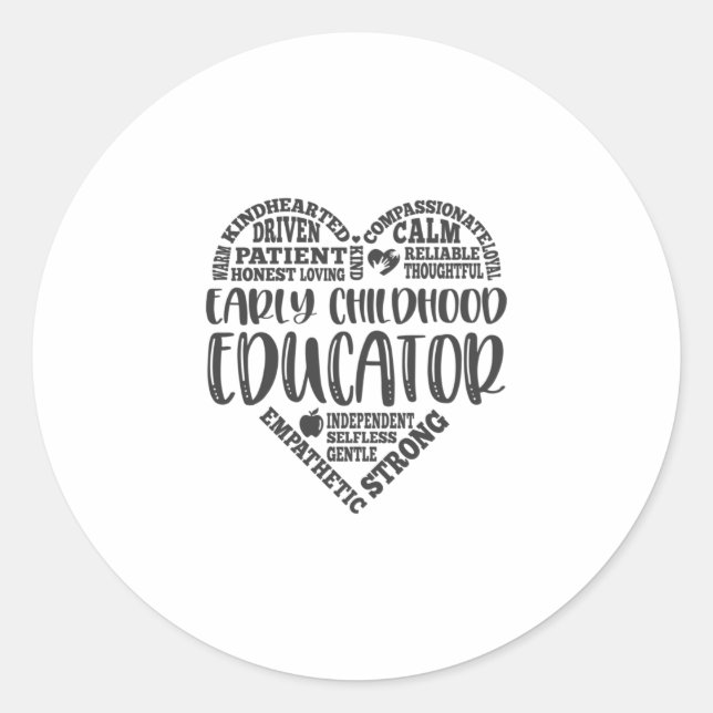 Early childhood educator, teacher classic round sticker (Front)