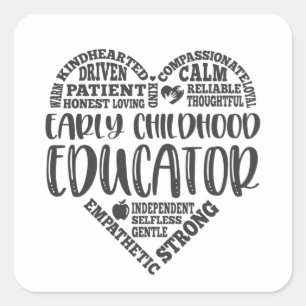 Early childhood educator, teacher square sticker