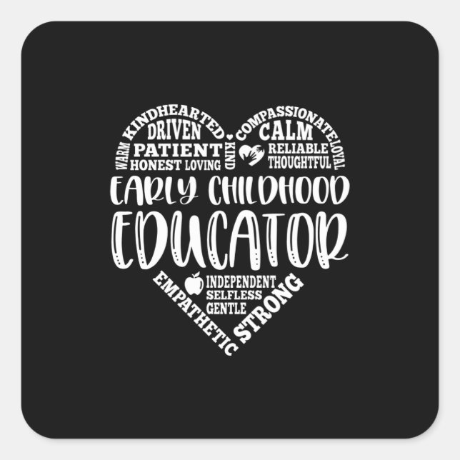Early childhood educator, teacher square sticker (Front)