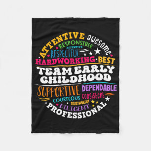 Early Childhood Team Ece Teacher Back To School Ed Fleece Blanket