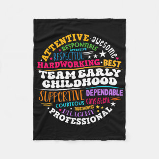 Early Childhood Team Ece Teacher Back To School Ed Fleece Blanket