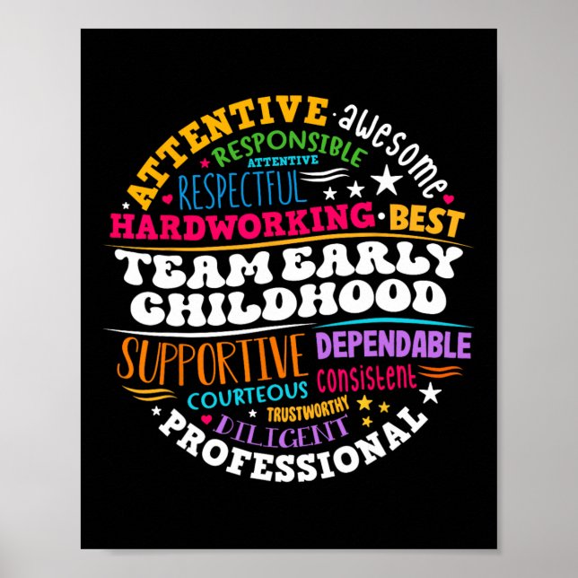Early Childhood Team Ece Teacher Back To School Ed Poster (Front)