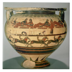 Early Corinthian black-figure column-krater depict Tile