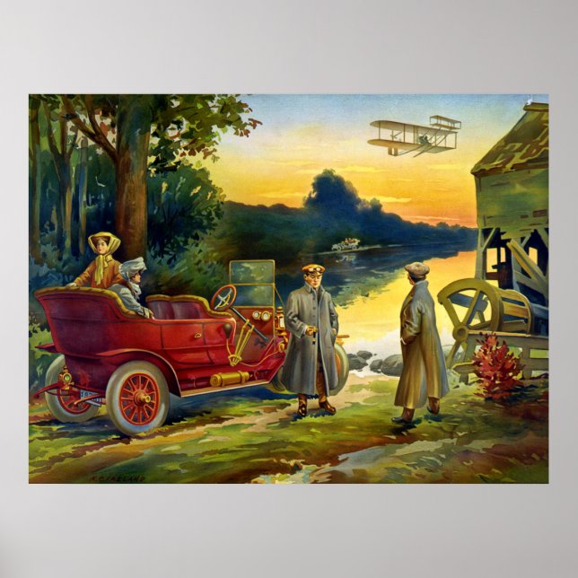 Early Days of the Automobile - Vintage 1910 Poster (Front)