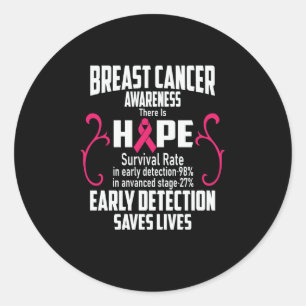 Early Detection Saves Lives Breast Cancer Awarenes Classic Round Sticker