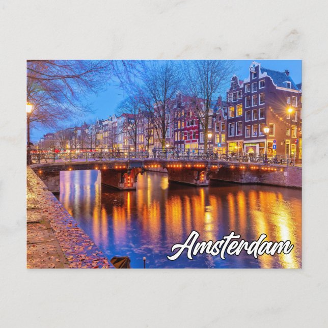 Early Evening In Amsterdam, Netherlands Postcard (Front)