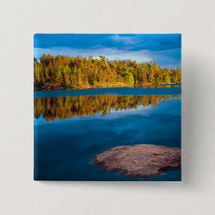 Early Evening reflections in the boundry waters 15 Cm Square Badge