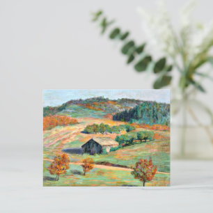 Early Fall Landscape Grant Wood, Postcard