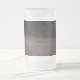 Early Foggy Fishing Frosted Glass Beer Mug