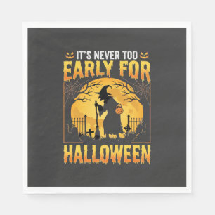 Early for Halloween Witch Graveyard Vintage Design Napkin