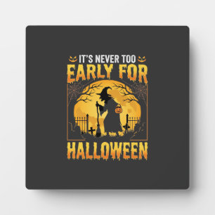 Early for Halloween Witch Graveyard Vintage Design Plaque