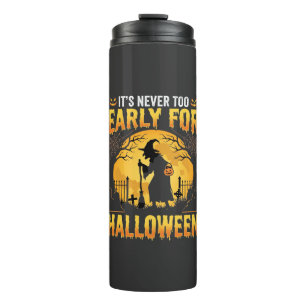 Early for Halloween Witch Graveyard Vintage Design Thermal Tumbler