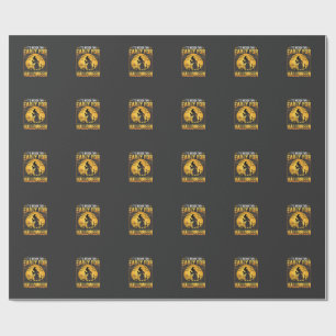 Early for Halloween Witch Graveyard Vintage Design Wrapping Paper