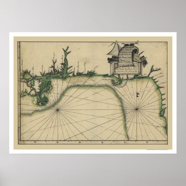 Early Gulf Coast Map 1784 Poster (Front)