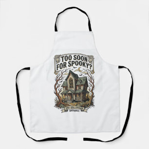 Early Halloween Shirt Vintage Haunted House Design Apron
