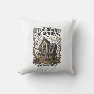 Early Halloween Shirt Vintage Haunted House Design Cushion
