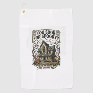 Early Halloween Shirt Vintage Haunted House Design Golf Towel