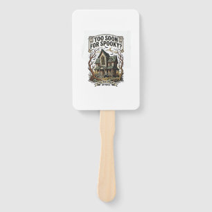 Early Halloween Shirt Vintage Haunted House Design Hand Fan