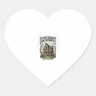 Early Halloween Shirt Vintage Haunted House Design Heart Sticker