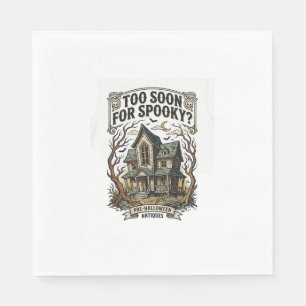 Early Halloween Shirt Vintage Haunted House Design Napkin