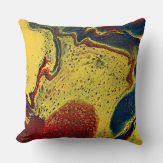Early In The Morning 1 Golden Blue Abstract Pillow