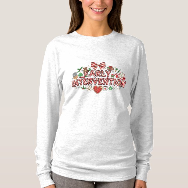 Early Intervention Christmas Long Sleeve T-Shirt (Front)