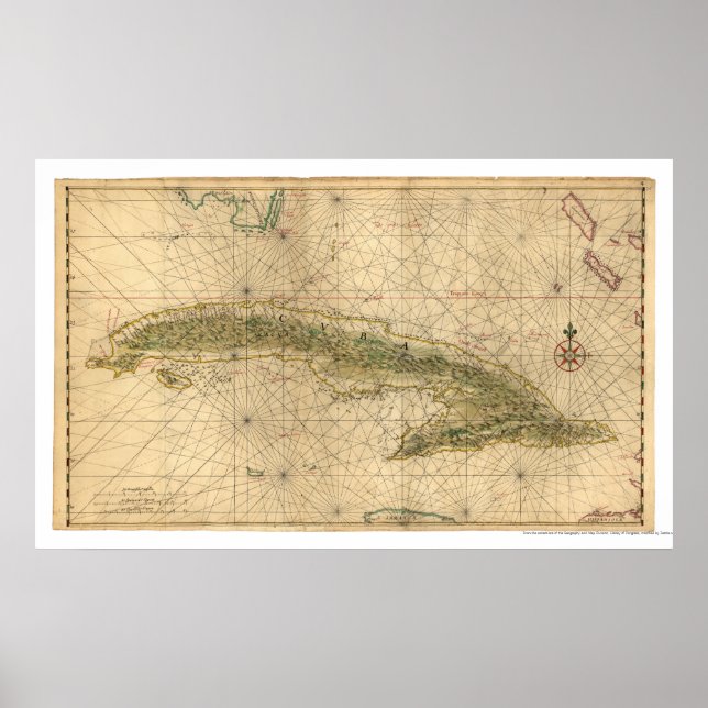 Early Island Of Cuba Map 1639 Poster (Front)