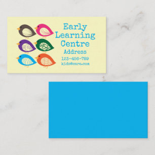 Early Learning Daycare colourful birds Business Card