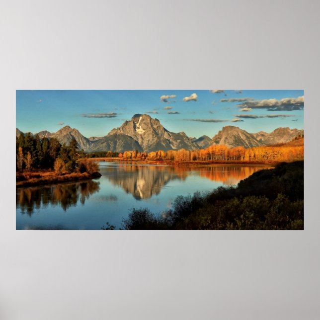 Early Light In Wyoming at Oxbow Bend Poster (Front)