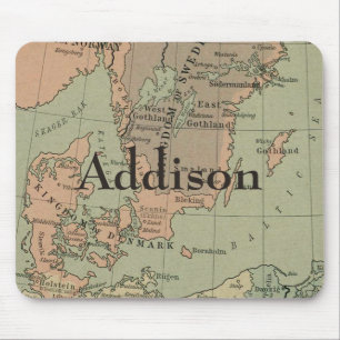 Early map of Denmark and Sweden Mouse Mat
