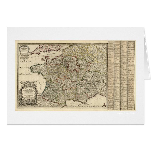 Early Map Of France 1700 (Front Horizontal)