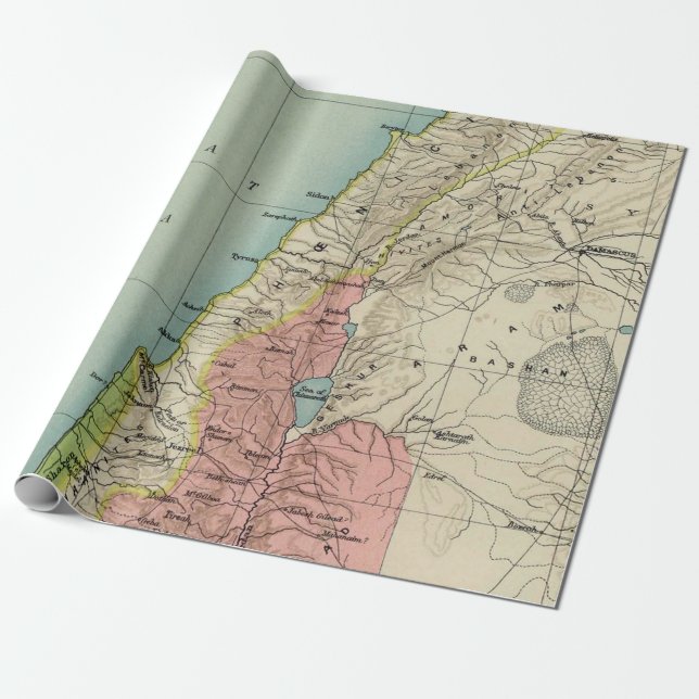 Early Map of Israel Wrapping Paper (Unrolled)