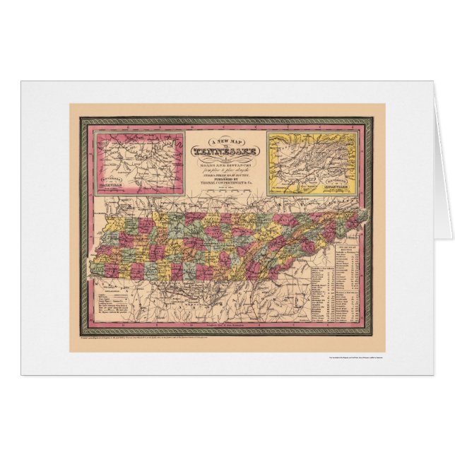 Early Map Of Tennessee 1850 (Front Horizontal)
