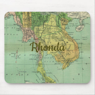 Early Map of Thailand Siam Mouse Mat