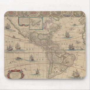 Early Map of the Americas (North & South America) Mouse Mat