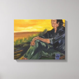 Early moring, Alone on the River Sarr Canvas Pri Print
