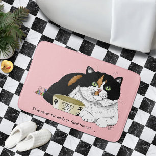 Early Morning Hungry Kitty Bath Mat