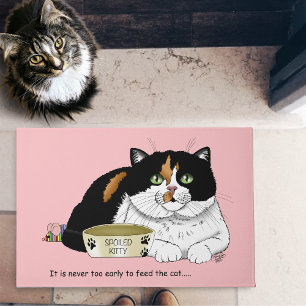 Early Morning Hungry Kitty Doormat