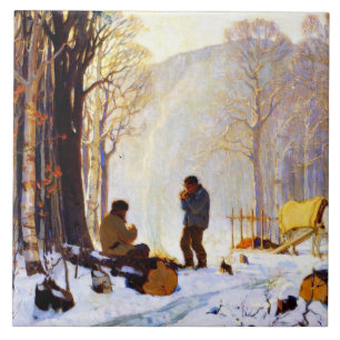 Early Morning in the Woods Tile