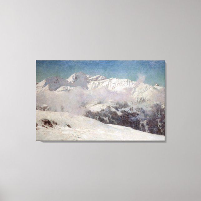 Early Morning Mist in the Mountains, Shilthorn (oi Canvas Print (Front)