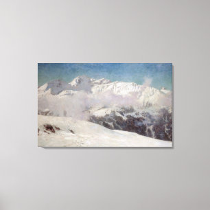 Early Morning Mist in the Mountains, Shilthorn (oi Canvas Print
