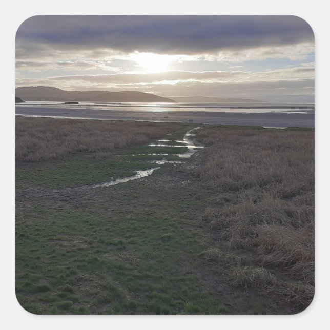 Early Morning Morecambe Bay Square Sticker (Front)