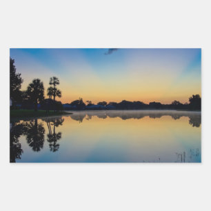 Early Morning Reflections Rectangular Sticker