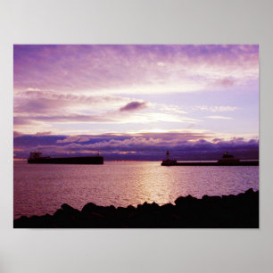 Early Morning Ship Arrival Poster