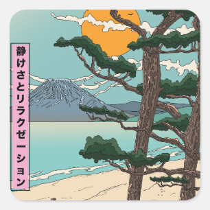 Early morning songbird square sticker