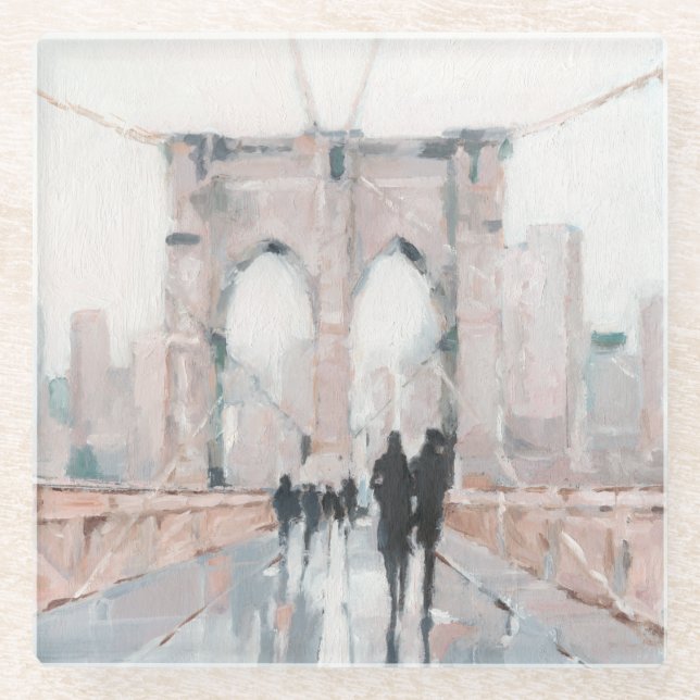 Early Morning Stroll - New York Glass Coaster (Front)